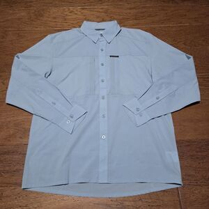 Simms Mens Medium Blue Guide Series Fishing Shirt Long Sleeve Vented